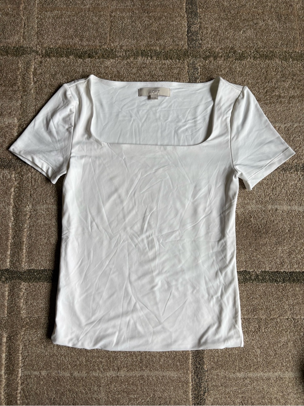 LOFT square-neck short-sleeve top Women’s Size S EUC